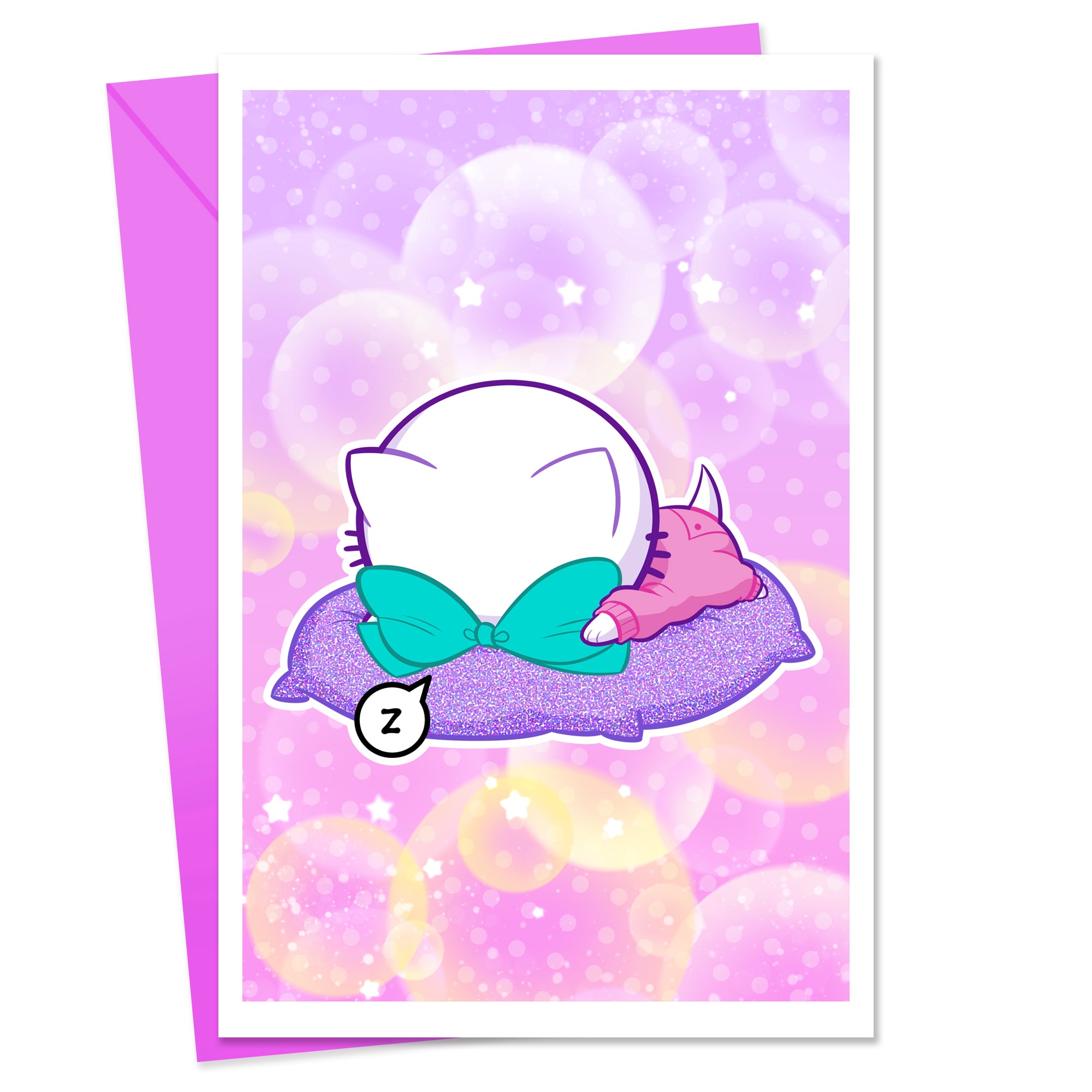Bubble Kittea Nap Greeting Card