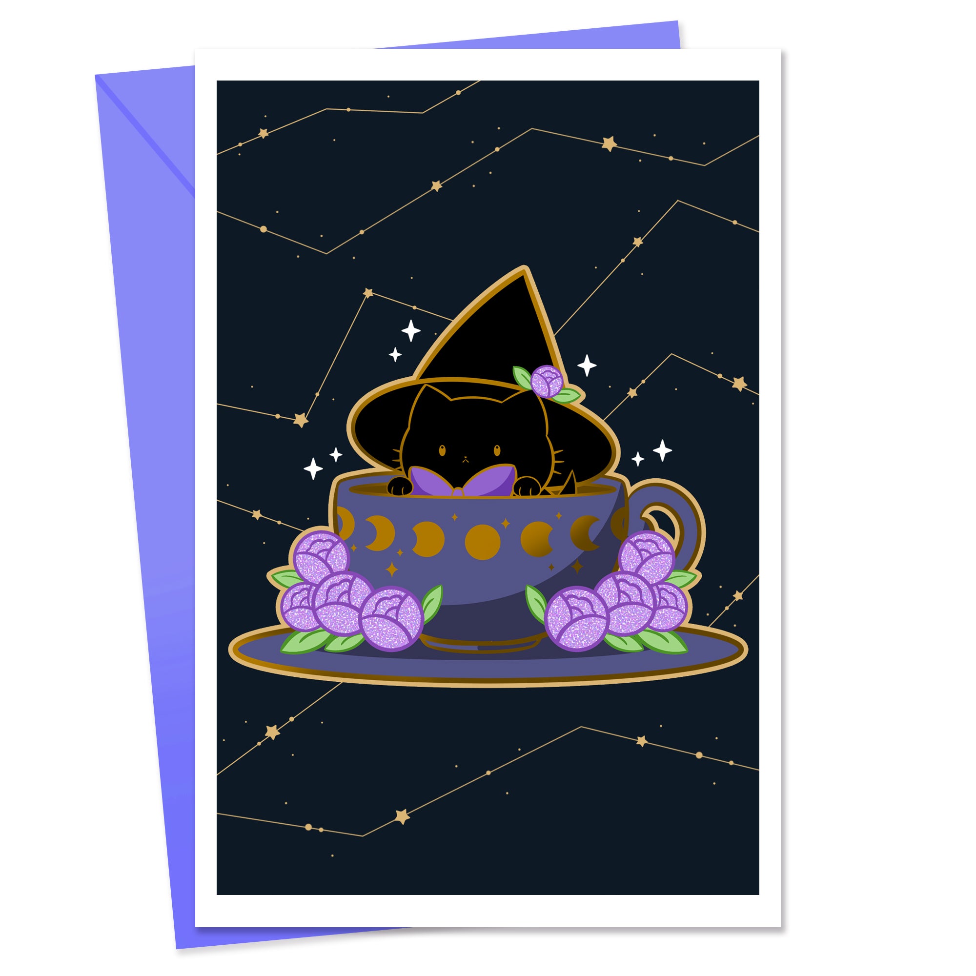 Sassy Kitties Witchy Kitties Magical Tea Greeting Card