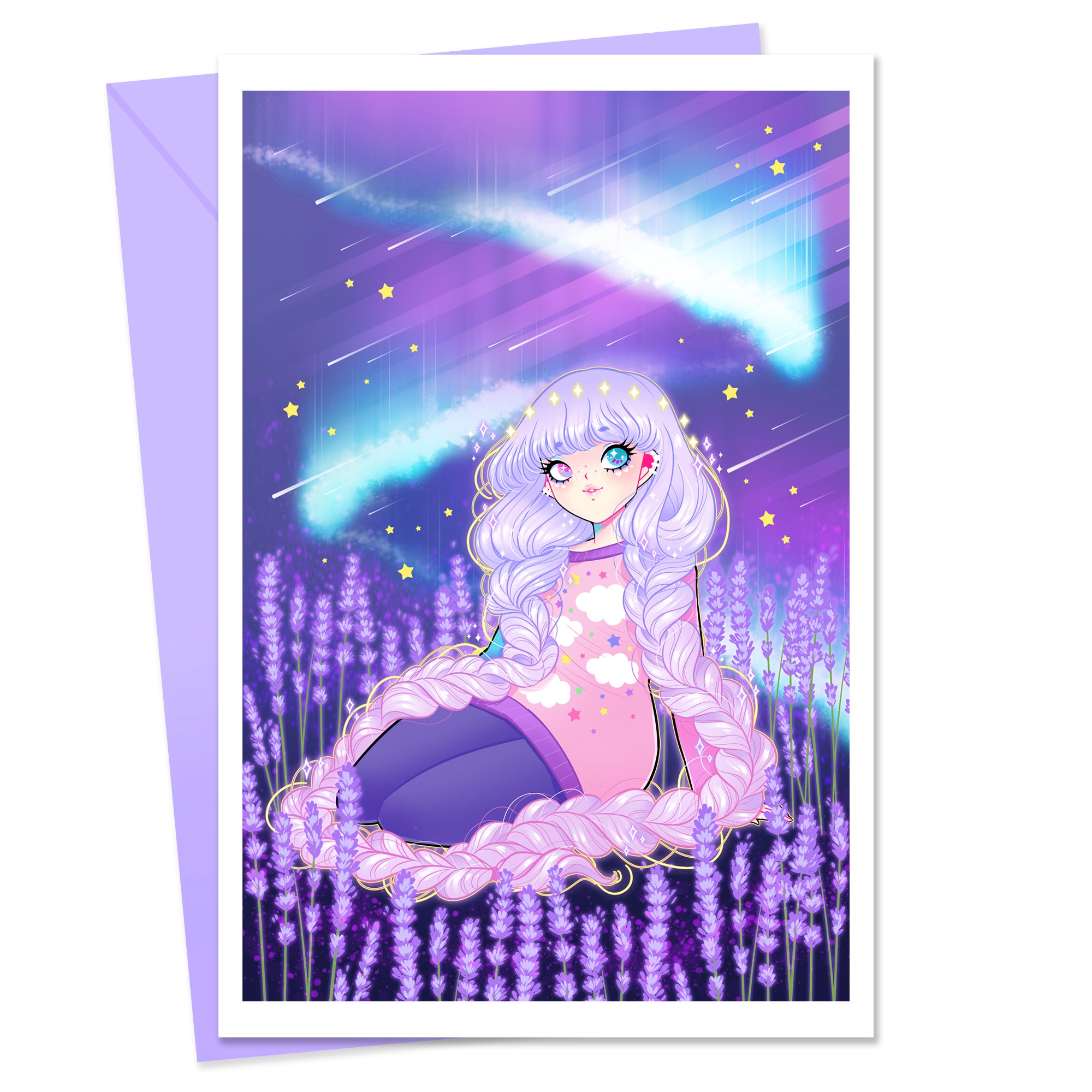 Lavender Aurora Greeting Card