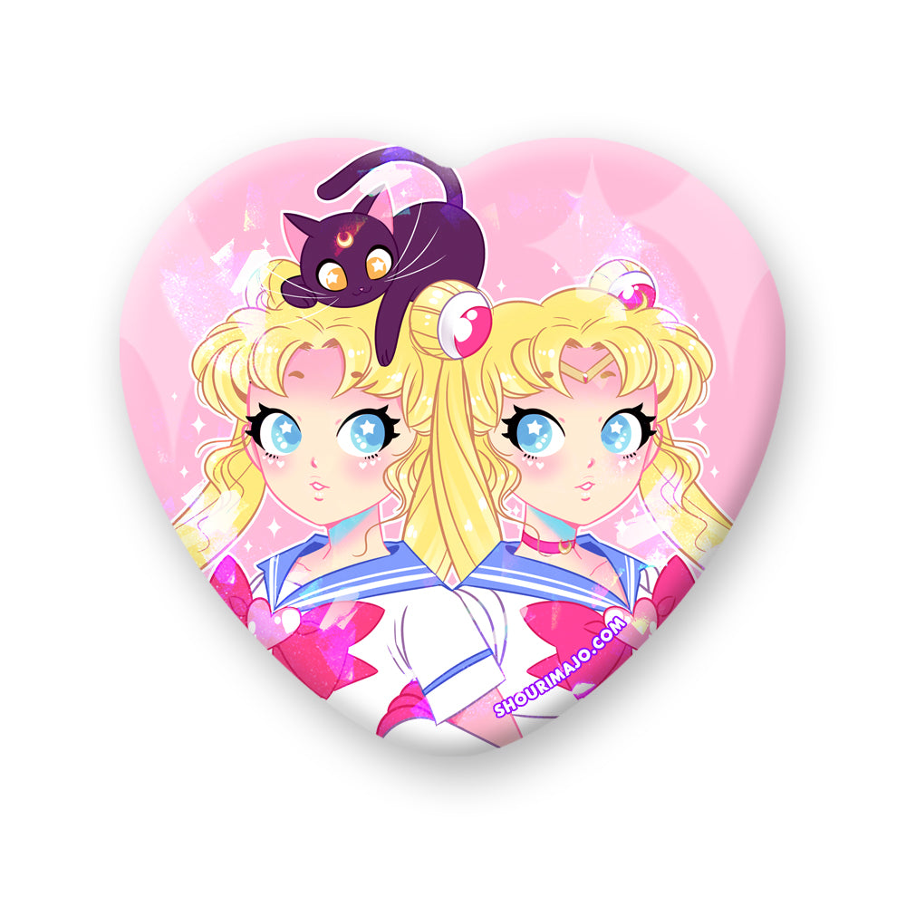 Sailor Cutie Sparkly Heart Badge