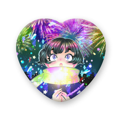 Fireworks Heart Badge