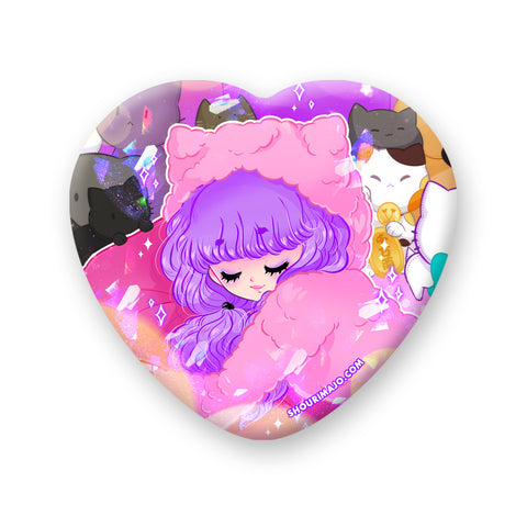 Fluffy Nap Heart Badge