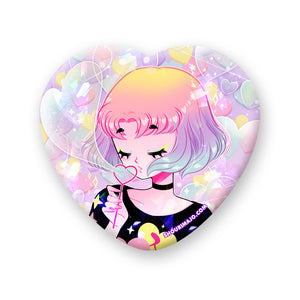 Suki Bubbles Heart Badge