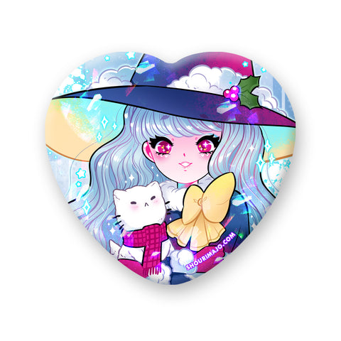 Winter Witch Heart Badge
