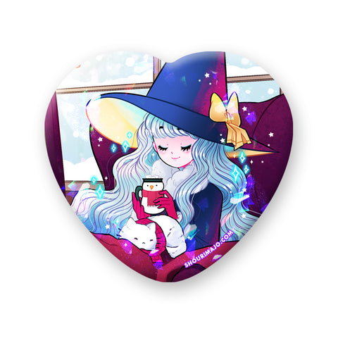 Winter Witch Cozy Heart Badge