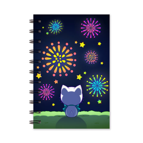 Bubble Kittea Fireworks Notebook (Lined/Sketch/Sticker Album)