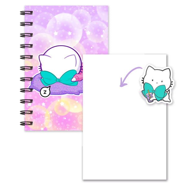 Bubble Kittea Nap Notebook (Lined/Sketch/Sticker Album)