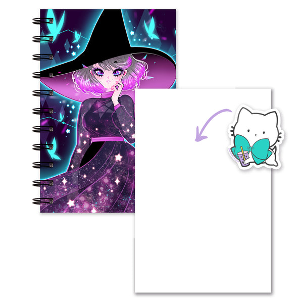 Glowy Papillon Notebook (Lined/Sketch/Sticker Album)