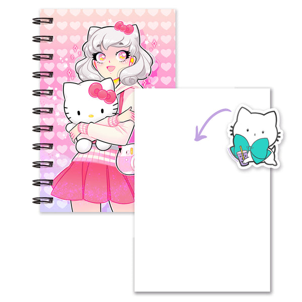 Hello Cutie Plushie Notebook (Lined/Sketch/Sticker Album)