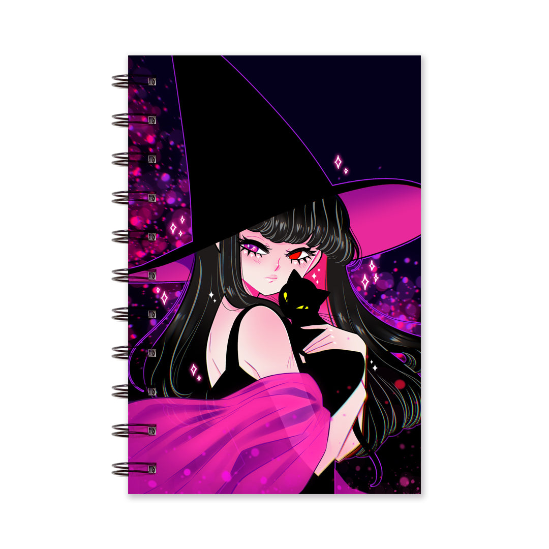 Ouija Witch & Cat Notebook (Lined/Sketch/Sticker Album)