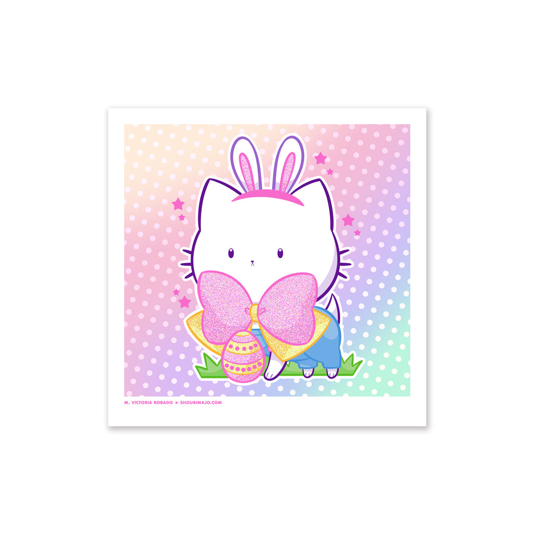 Bubble Kittea Bunny Art Print (Signed)