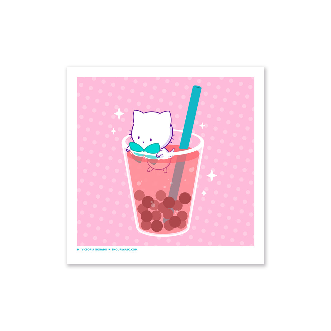 Bubble Kittea in a Cup Art Print (Signed)