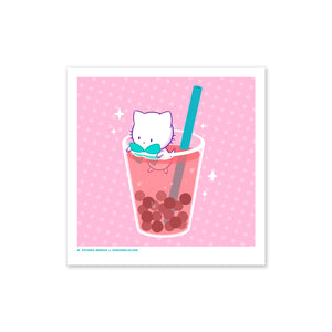 Bubble Kittea in a Cup Art Print (Signed)