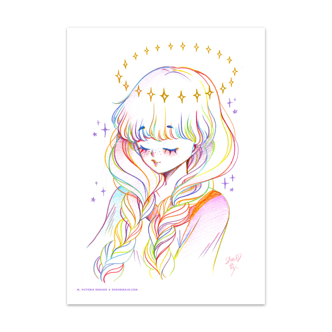 Lavender Rainbow Sketch Art Print (Signed)