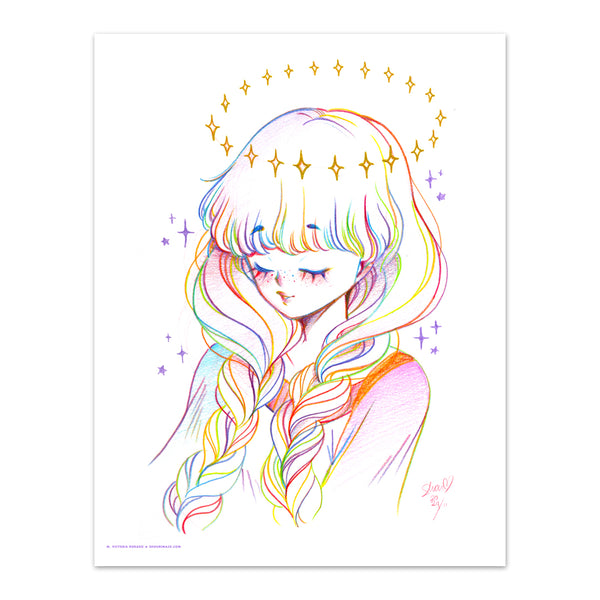 Lavender Rainbow Sketch Art Print (Signed)