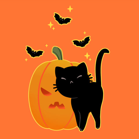 Sassy Kitties Pumpkin Patch Purr Art Print (Signed)