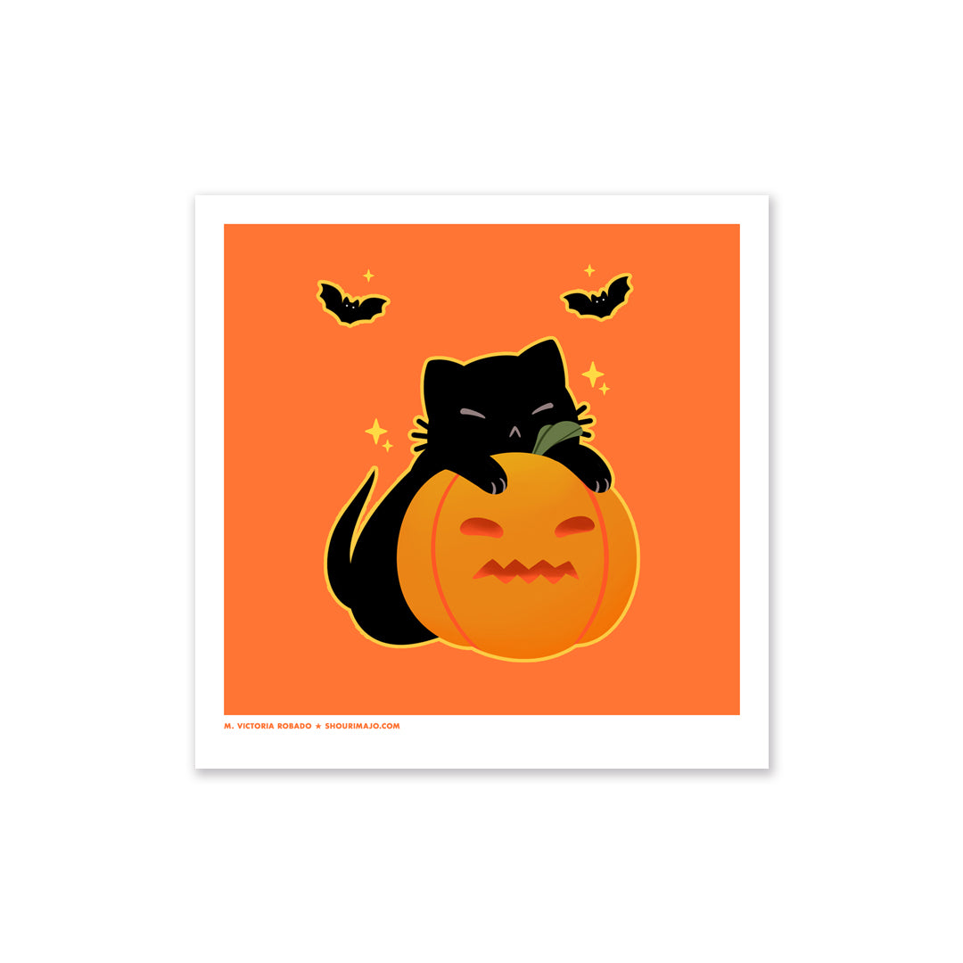 Sassy Kitties Pumpkin Patch Sneak Art Print (Signed)
