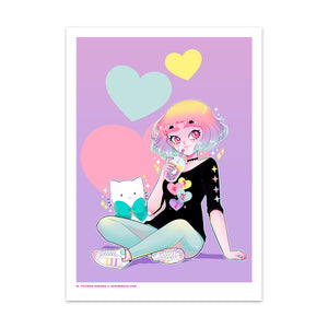 Suki Hearts Art Print (Signed)