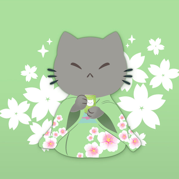 Sassy Kitties Sakura Matsuri Tea Ceremony Art Print (Signed)