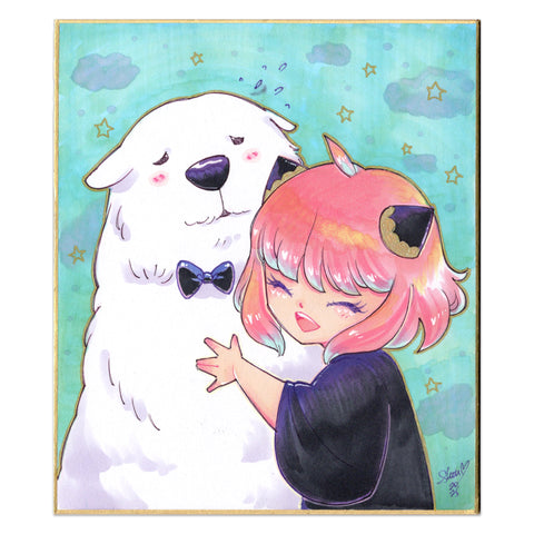 Original Anya & Bond Large Shikishi