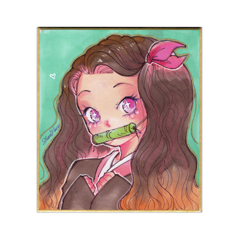 Original Nezuko Kamado Small Shikishi
