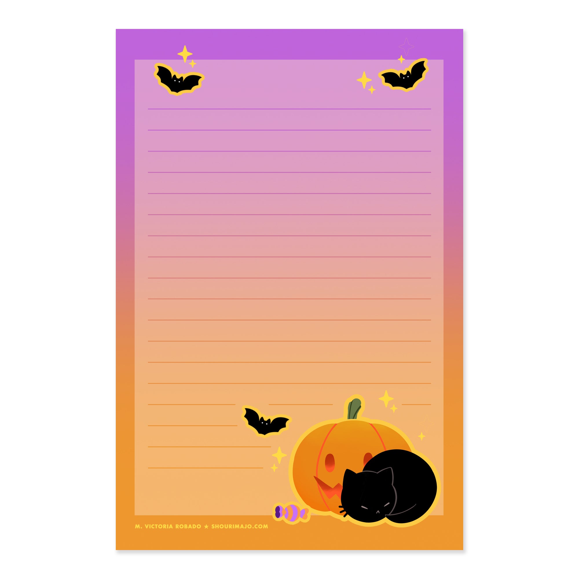 Sassy Kitties Pumpkin Patch Sleeping Stationery Paper