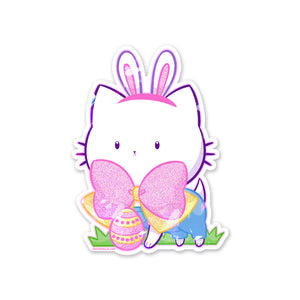 Bubble Kittea Bunny Sparkly Sticker