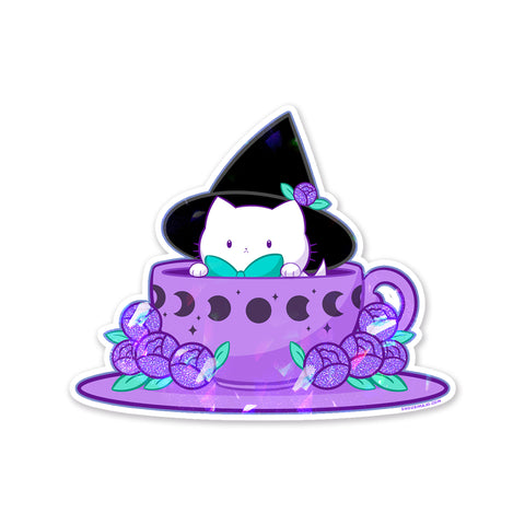 Bubble Kittea Magical Tea Sparkly Sticker