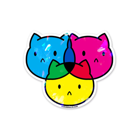 Sassy Kitties CMYKitty Sparkly Sticker