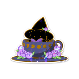 Sassy Kitties Witchy Kitties Magical Tea Sparkly Sticker