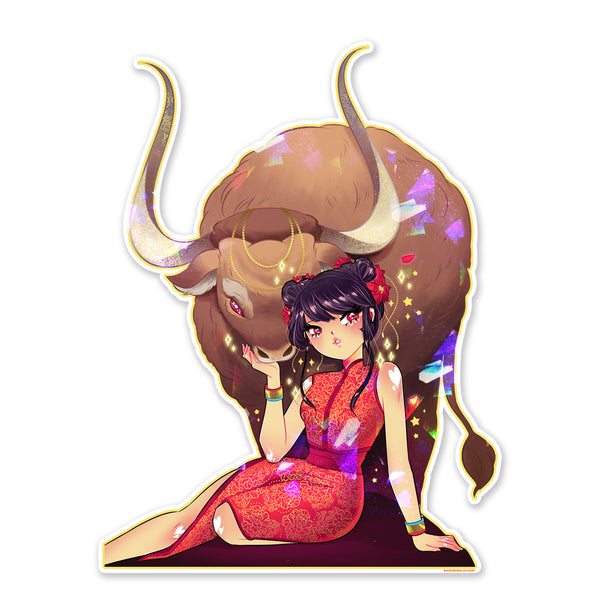 Year of the Ox Sparkly Sticker