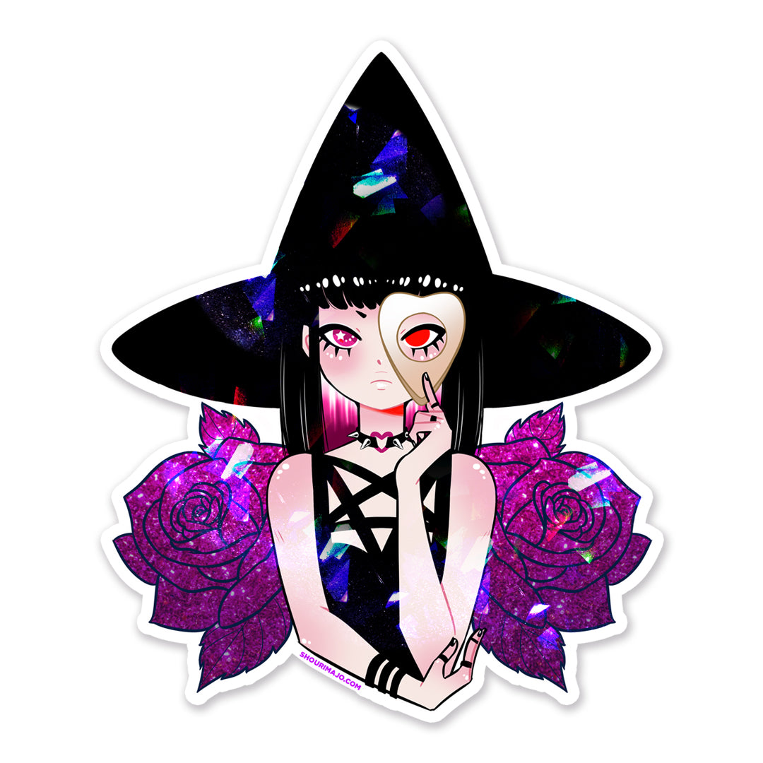 Ouija Witch Sparkly Sticker