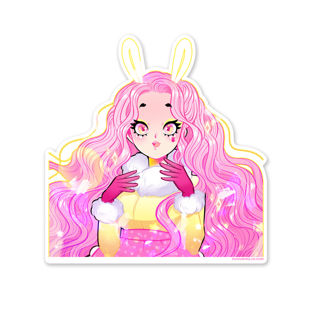 Usagi Bunny Shower Sparkly Sticker