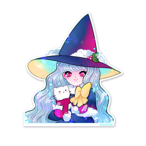 Winter Witch Sparkly Sticker