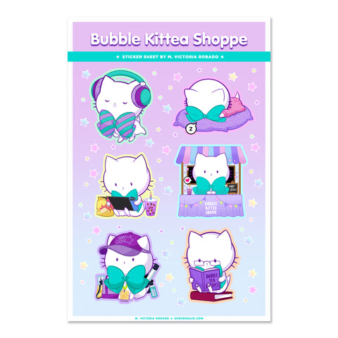 Bubble Kittea Days Sparkly Sticker Sheet