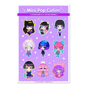 Pop Cuties Sparkly Sticker Sheet