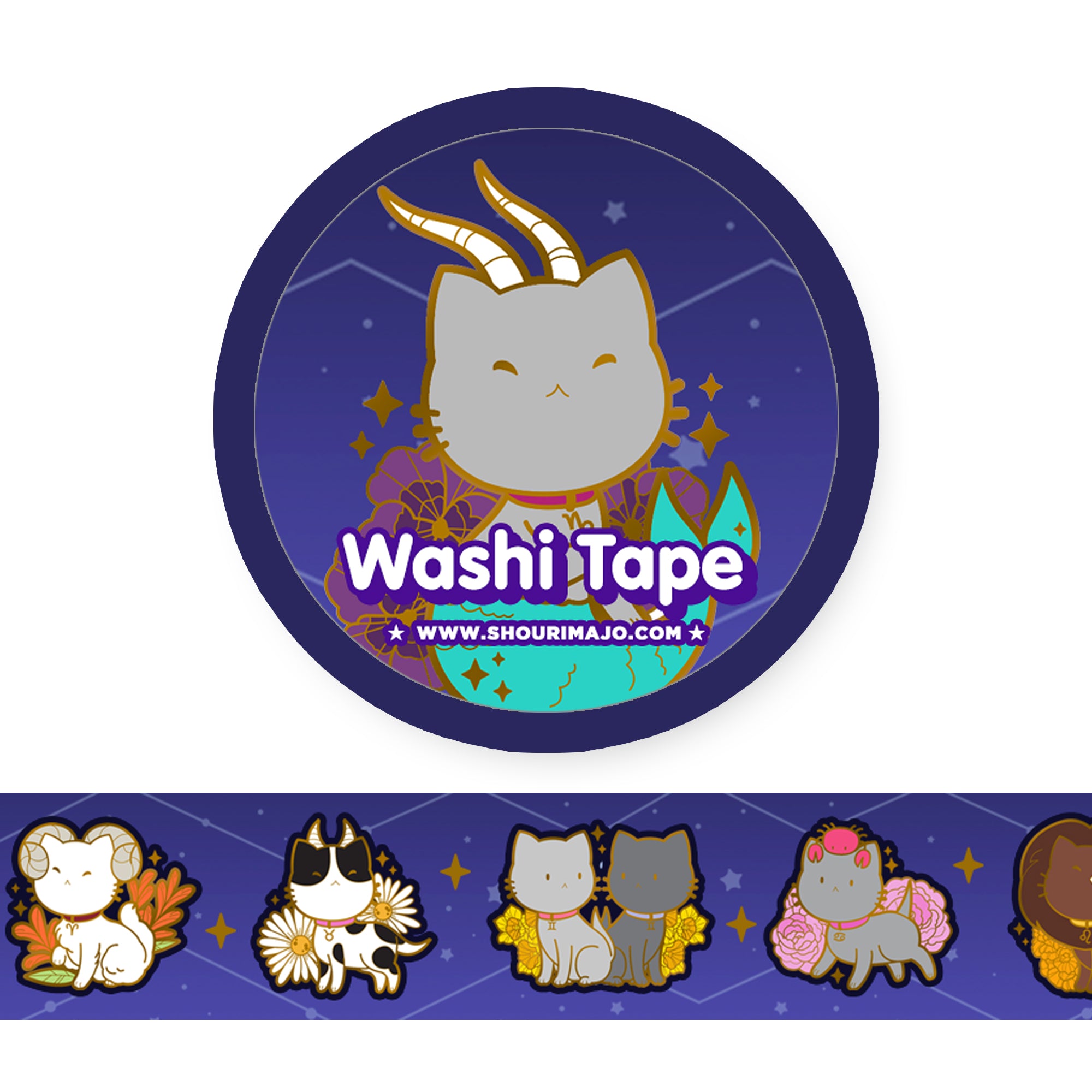 Cosmeek Zodiac Kitties Washi Tape