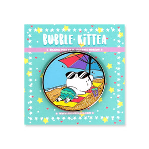 Bubble Kittea Beach Time Enamel Pin