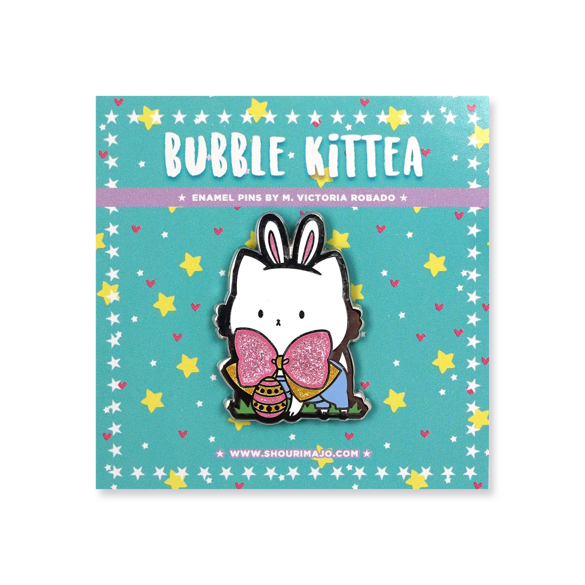 Bubble Kittea Bunny Enamel Pin