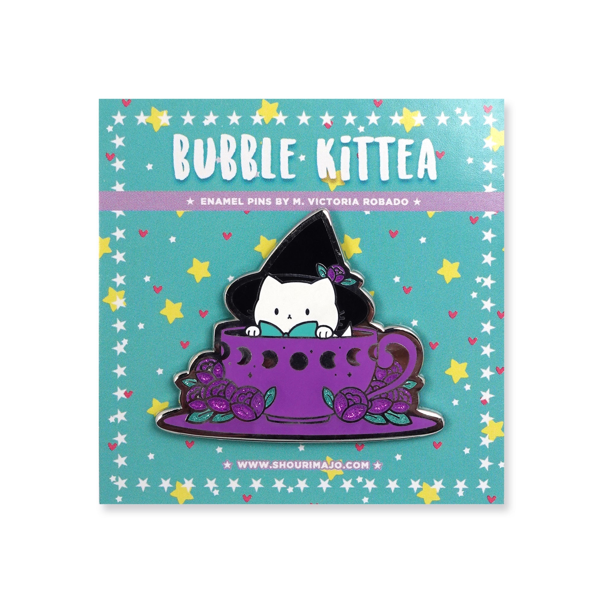 Bubble Kittea Magical Tea Enamel Pin