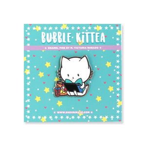 Bubble Kittea Gamer Enamel Pin