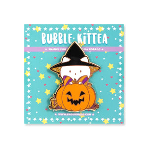 Bubble Kittea Halloween Enamel Pin