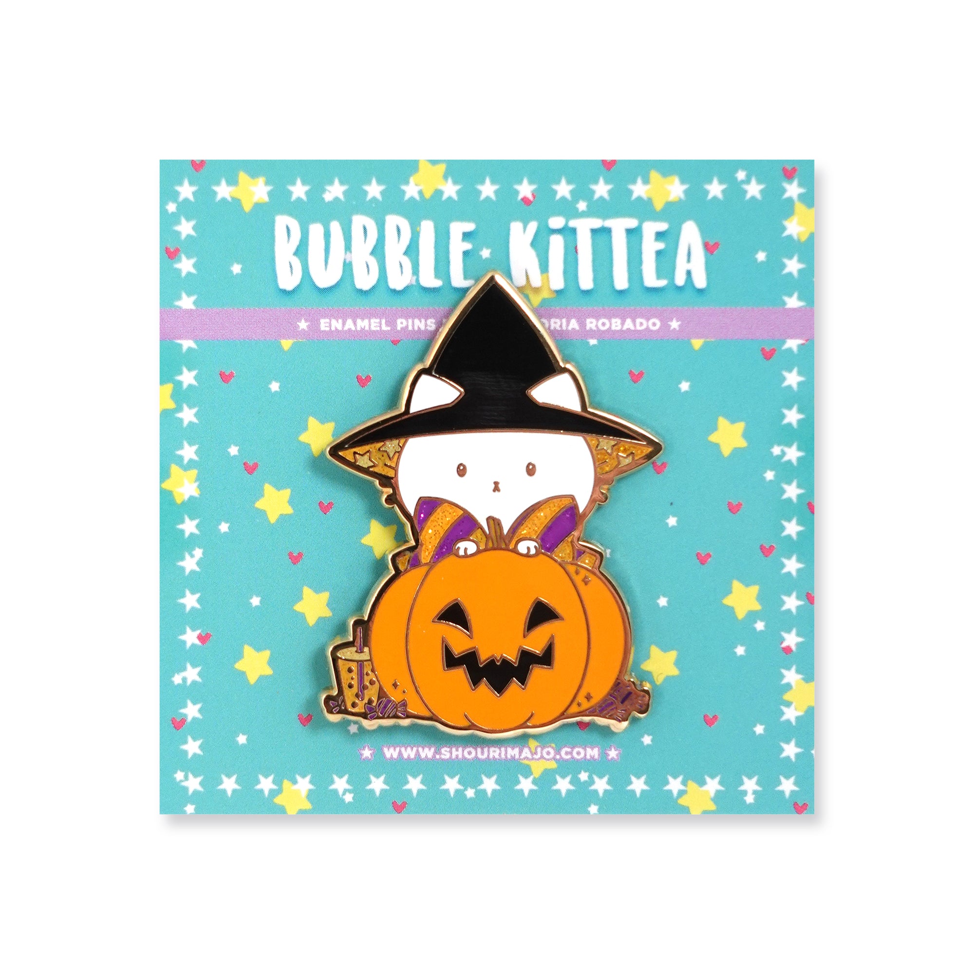 ✪ Patreon Enamel Pin: Bubble Kittea Halloween (October 2021)