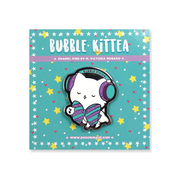 ✪ Patreon Enamel Pin: Bubble Kittea Headphones (June 2022)