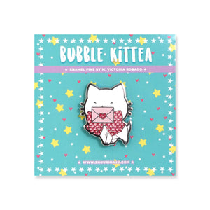 Bubble Kittea Love Letter Enamel Pin