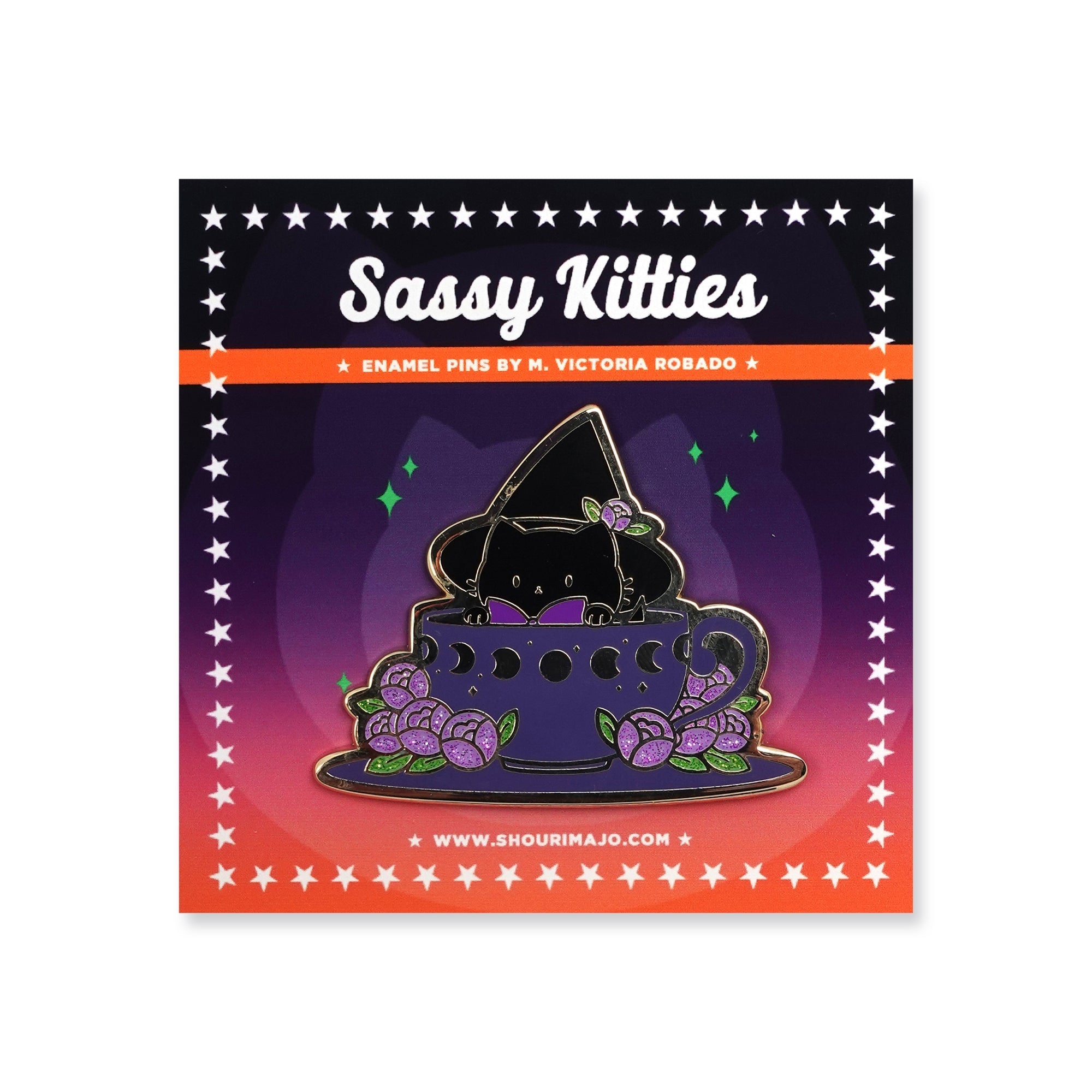 Sassy Kitties Witchy Kitties Magical Tea Enamel Pin
