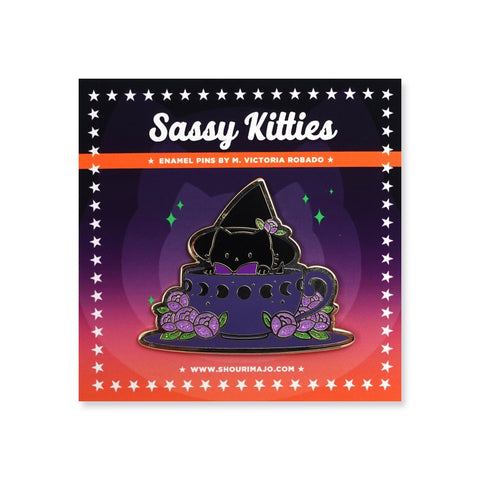 Sassy Kitties Witchy Kitties Magical Tea Enamel Pin