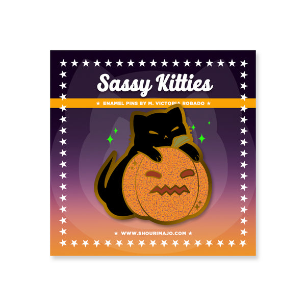 Sassy Kitties Pumpkin Patch Sneak Enamel Pin