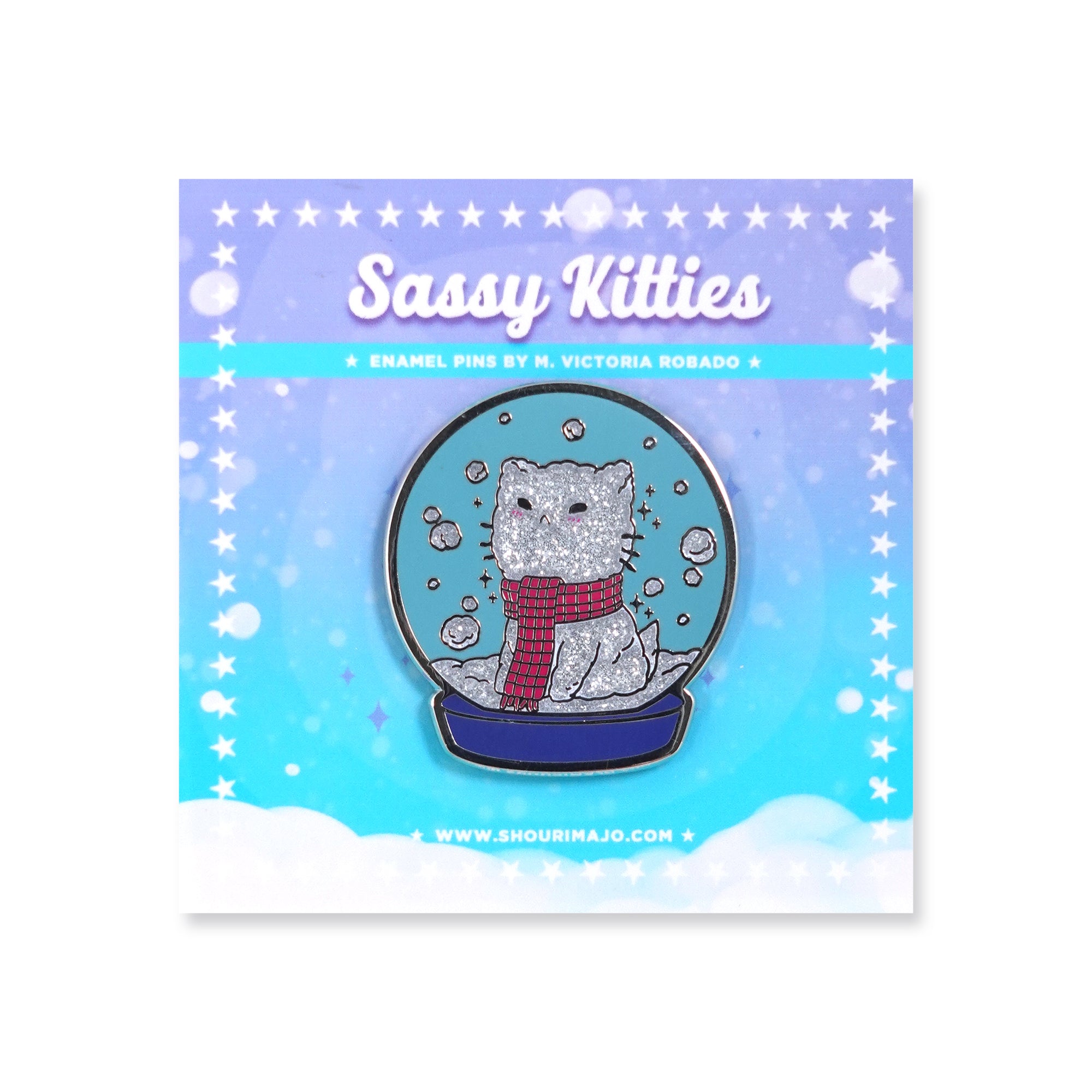 Sassy Kitties Snowglobe Enamel Pin