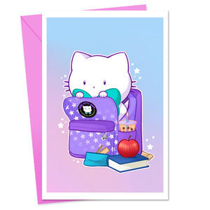 Bubble Kittea Back to School Greeting Card
